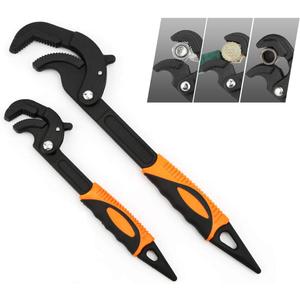Multi-function Magic Wrench Universal Adjustable Wrenches 1045 Steel, Pipe Wrench Set 10.5 and 15-Inch,2-Piece (Small+large (2 Pcs))