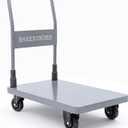 Bhaerynden Folding Platform Hand Truck, 660 lb Push Cart Dolly with Quiet Wheels, 28.7 x 17.7 in, Graphite Grey