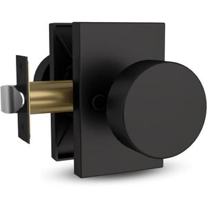 Mega Handles Laura Privacy Door Knobs - 1 Pack Reversible Interior Matte Black Door Knob, Heavy Duty Bed and Bath Door Knobs with Privacy Lock, Fits All Standard Door Sizes - Matte Black