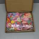 210 Pcs Mini Silk Flower Heads Small Fake Rose Daisy Faux Flowers Bulk for Crafts Artificial 3D Loose Fabric Flowers Heads Sunflower Bulk for Wedding Hair Cap Dresses Decorations (Bright Colors Mixed)