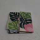 Boho Palm Leaves Spring Summer Table Runner, Tropical Hibiscus Flower Floral Bohemian Kitchen Dining Table Decoration, Pink Green Botanical Indoor Outdoor Home Decor Party Supply 13 x 36 Inch