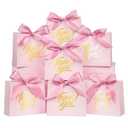 60 Pack Small Thank You Gift Bags, 4.5x1.8x3.9 Inch Mini Gift, Baby Shower Favor Bags, Pink Thank You Bags, Party Favor Bags for Candy, Wedding, Bridal Showers, Birthday