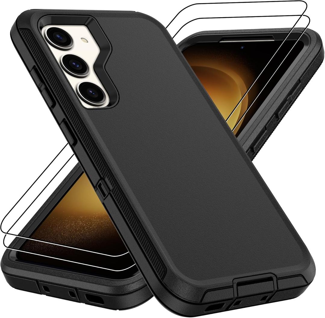 For Samsung Galaxy S23 Plus Case : 14FT Military Grade Drop Protection & Anti-Slip Design Phone Case with 2Pc HD Screen Protector,Shockproof/Dustproof/DropProof Protective Case for S 23 Plus-Black