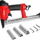 WORKPRO Pneumatic 20 Gauge Staple Gun, Oil-Free T50 Upholstery Stapler with 1260pcs 1/4" to 5/8" Staples, Extended Magazine, 200-count Staple Capacity, for Carpentry, Woodworking and DIY Projects
