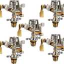Impact Sprinkler Head Brass Pulsating Sprinkler Lawns Garden Adjustable 360 Degrees Watering Heavy Duty Sprinkler Head with Nozzles for Yard and Grass Irrigation (5 Pieces)