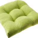 Pillow Perfect Pompeii Solid Indoor/Outdoor Wicker Patio Seat Cushion Reversible, Weather and Fade Resistant, Round Corner - 19" x 19", Green, 2 Count