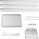 RV Furnace Vent Cover Flying Insect Screen for Camper Vents Protects RV Furnaces from Insects Stainless Steel Mesh with Installation Tool