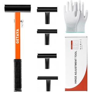 GetaYa 4 in 1 Door Hinge Adjustment Tool, Multi-Size Hinge Adjustment Tool with Rubber Handle, Door Hinge Adjustment Tool, Hinge Gap Adjustment Wrench for Residential & Commercial Use Free Gloves