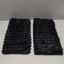 18x18 Throw Pillow Covers Set of 2, Decorative Faux Fur Covers for Bed, Couch Soft Fluffy Pillow Cover with Velvet Back for Living Room, Neutral Home Dcor Accent for Sofa - Black