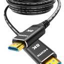 Highwings 8K 4K 120HZ 50 FT HDMI Cable Fiber Optic, in-Wall CL3 Rated Long HDMI 2.1 48Gbps Ultra High Speed [8K@60Hz] Dynamic HDR/eARC/HDCP 2.2&2.3/3D, Compatible for Desktop GPUs 30&40 Series (Black)