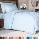 Duvet Cover Twin/Twin XL Size - Extra Soft Twin/Twin XL Size Duvet Cover - Breathable, Easy Care and Fade Free with Zipper Closures & Ties - 68" x 90" Inches - (Light Blue) Comforter Not Included