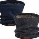 NovForth Winter Neck Warmer Men Ski, Neck Gaiter Face Scarf Women, Fleece Scarf for Men Gaiter Mask, Thick Windproof Scarves (Grey Navy)