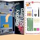 OLED for Samsung Galaxy S22 Ultra 5G LCD Display Screen Assembly Replacement for Samsung S22 Ultra Touch Digitizer Screen with Frame Toolkits S908U S908A US Version (Green)