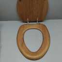 Mayfair Natural Oak Veneer Toilet Seat with Chrome Hinges, Elongated, Wood