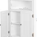 UTEX Bathroom Corner Storage Cabinet, Small Floor Corner Cabinet with Doors and Adjustable Shelves, Freestanding Narrow Storage Organizer for Bathroom, Kitchen, Living Room, White | Floor Corner Cabinet, Doors, Adjustable Shelves, Freestanding, Narrow Cabinet, Organizer, 32.68'' Tall