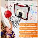 BATURU Over The Door Basketball Hoop for Kids  Indoor Basketball Toy with LED Scoreboard, Lights & Sound, Easy to Hang  Fun Gifts for Boys Ages 610 (Red)