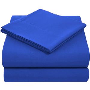 High Kotton 1000 Thread Count 9 inch Deep Pocket 3 PCs Fitted Sheet Set 100% Egyptian Cotton Solid Pattern Size Queen Color Royal Blue