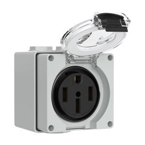 50 Amp Power Outlet Box,NEMA 14-50R Outlet 125/250Volt Weatherproof Outdoor Receptacle Panel,50 Amp RV Receptacle for Electric Vehicles,Camper, Generator, etc.ETL Listed