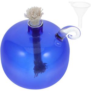 GLEAVI Refillable Glass Oil Lamp 2.75 Inch Borosilicate Round Liquid Oil Candle for Indoor Use Home Decor Ambient Lighting