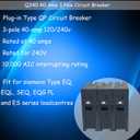 Q340 Circuit Breaker 3 Pole 40-Amp, 120/240v, Fit for Siemens Type EQ, EQL, SEQ, EQG, PL and ES Series loadcentres.Plug-in Standard Circuit Breaker,Thermal Magnetic Protection