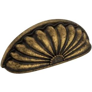 goldenwarm 12 Pack Vintage Brass Cabinet Handles Drawer Pulls Finger Edge Pull for Half Moon Cup Luxury Hardware 3" Hole Center Brushed Brass Knobs