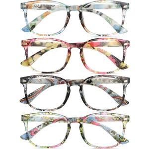 BLS BLUES Reading Glasses for Women/Men, Readers for Women/Men, Eye glasses, Blue Light Reading Glasses, Cheaters, Eyeglasses (A3 Flowers)
