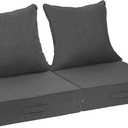 Outdoor Olefin Water-Resistant Deep Seat Cushion Set, 2PCS Weather and Fade Resistant 23''x 26''x 6'' Patio Furniture Seat Cushion, Thickened Sofa Chair Pad for Lawn, Garden, Dark Gray