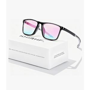 KHIRHF Color Blind Glasses for Men, Color Vision Deficiency Correcting & Enhancing Glasses for Red-Green Colour Blindness | Indoor & Outdoor Use