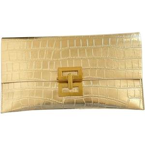 Verdusa Women's Clutch Evening Bags Trendy Envelope Handbags Metallic Purses Formal Wedding (Gold)