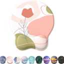 eulps Mouse Pad with Wrist Rest, Comfortable Computer Mousepad with Gel Wrist Support Smooth Surface and Non-Slip PU Base for Pain Relief, Laptop, Office & Home (Rose)