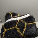 6x9 Area Rugs for Living Room Bedroom, Fluffy Black and Gold Geometric Rug