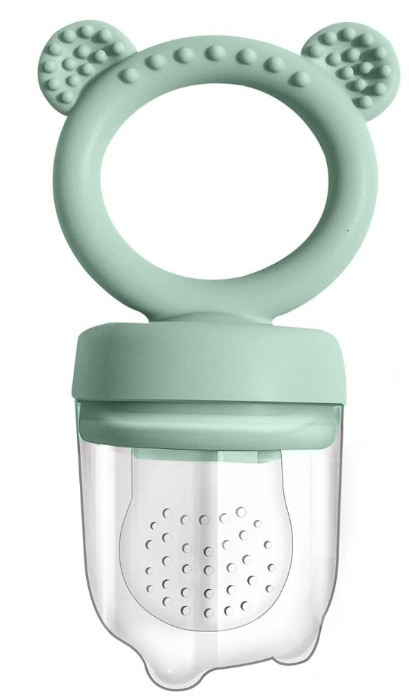 Silicone Baby Fruit Feeder, Breastmilk Popsicle Molds for Baby Teething Relief, Fresh Food Feeder for Safe Infant Self Feeding (Green)