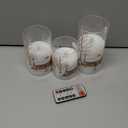 DRomance Snowman Glass Flameless Candles Battery Operated with Remote and Timer Real Wax LED Flickering Pillar Candles White Cold Light Window Christmas Holiday Decor D3 x 4",5",6"