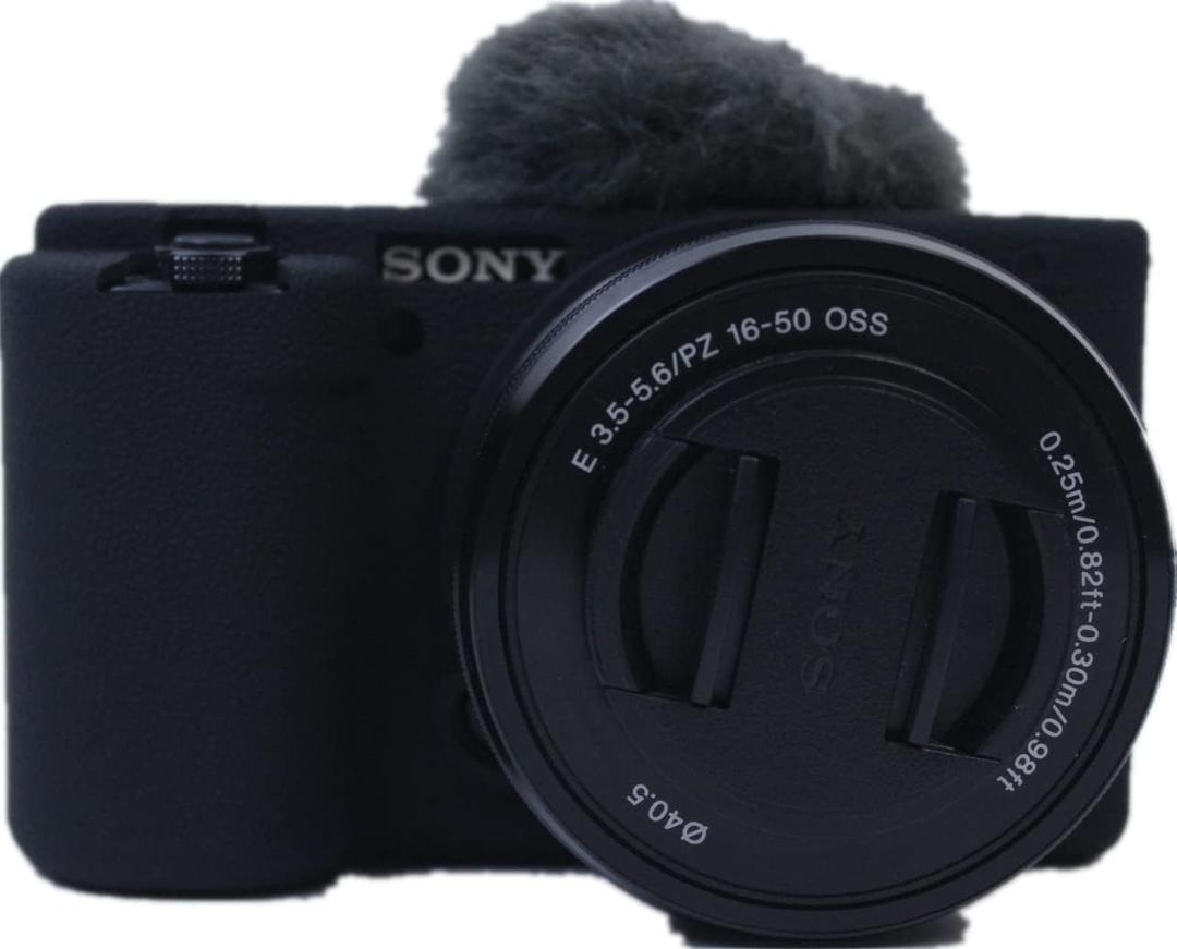 ZV-E10 Case, Fullbody Ultra-thin Lightweight Rubber Soft Silicone Housing Case Bag Cover for Sony Alpha ZV-E10 ZVE10 (Black)