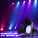 Betopper 54x4W High CRI Par Light with Barn Doors, CRI/RA>90 RGBW 4 in 1 Ultra-Bright LED Stage Lighting, Up to 5600 Lm, Party Disco DJ Light for Photography, Club, Wedding, Show, 2 Packs