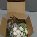 Zeyune 8 Pack 12 Inch Wedding Artificial Mini Rose Bouquet White Silk Flowers Bunches Bulk Fake for Valentine Wedding Bridal Home Office Garden Parties Decoration