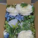 DearHouse 2Pcs Artificial Peony Flower Garland - Silk Peony Garland with Purple White Flowers for Wedding Party Table Decoration,6ft/Strand(White& Blue&Dark Blue)