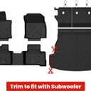 LASFIT Floor Mats & Trunk Mat & Backrest Mat for Toyota RAV4 2026 Hybrid (Not Fit Plug-in Hybrid. Fit for Cargo with Subwoofer) RAV 4 All Weather TPE Custom Fit Automotive Car Liner Accessories Black