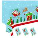 Christmas Party Supplies - Santa-Themed Disposable Tablecloth - Includes 3 Pack of 54X108inch Waterproof Plastic Table Covers - Perfect Merry Christmas Party Decorations