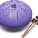 Steel Tongue Drum Percussion: 6 Inch 8 Notes Musical Instruments, Music Gifts for Family Friends (Lavender)