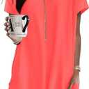 Poetsky Summer Womens Tunic Tops for Leggings with Pockets Short Sleeve Casual Long T Shirts Size Small 