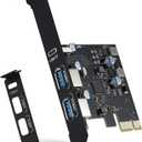 USB PCIE Card 18W Power Delivery, PCI Express 3 Port (Type C, 2 x Type A) PCIe USB 3.0 Fast Charging Card Expansion Card with Low Profile Bracket for Desktop PC Windows XP/7/8/10 and Mac OS