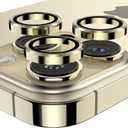 YWXTW Designed for iPhone 14 Pro Max Camera Lens Protector, for iPhone 14 Pro Camera Lens Protector, Individual Metal Anti Scratch HD Clear Case Friendly Tempered Glass Camera Cover, 1 Set (Gold)