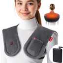 Cordless Heating Pad for Neck & Shoulder & Upper Back Pain Relief, Rechargeable Heat Wraps with Battery, Electric Cervical Spine Warmer with 3 Heat Settings, Gifts for Women Men Mom Dad