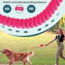 Dog Collar and Leash Set, 6-8 FT Bungee Dog Leash, Heavy Duty 2 in Wide Collar for Large Dogs, with A Dog Poop Bag Holder for Leashes (M: Width 1.7", Length 15.5"-18.5")