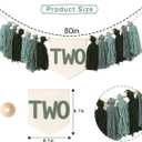 Greenery 2nd Birthday High Chair Banner - Nature Highchair Banner, Two Wild Party Banner, Tassel Bunting
