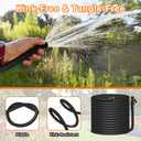 Garden Hose 75ft, Pliable lightweight Water Hose with Triple Layer 3/4" Fittings Ergonomic Grip Indoor & Outdoor Use Gift for Lawn Car Watering Plants Black