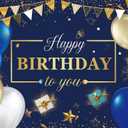 Men Happy Birthday Backdrop Navy Blue Gold Birthday Gift Star Flag Balloon Background Boy Men Women Birthday Party Photo Booth Studio Decoration Props 7x5FT(Width 210cm x Height 150cm)