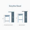 Plank+Beam Smythe Counter Stool, 24", Set of 2, Sturdy Wood Modern Kitchen Counter Height Stool, Saddle Seat Backless Counter Chair, Metal Footrest, Pecan