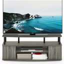 Furinno JAYA Large Entertainment Stand for TV Up to 55 Inch, French Oak Grey/Black